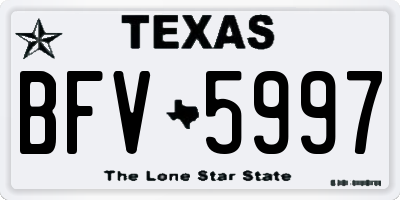 TX license plate BFV5997