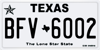 TX license plate BFV6002