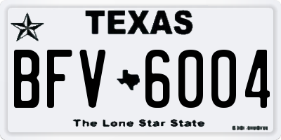 TX license plate BFV6004