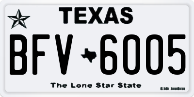 TX license plate BFV6005