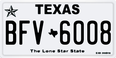 TX license plate BFV6008