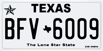 TX license plate BFV6009