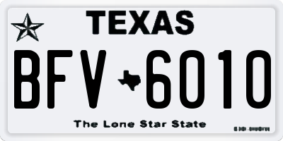 TX license plate BFV6010