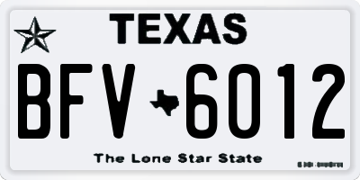 TX license plate BFV6012