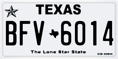 TX license plate BFV6014