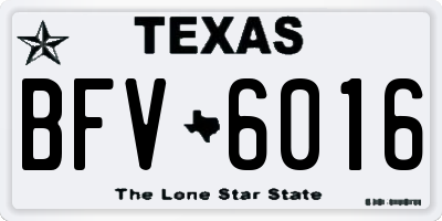 TX license plate BFV6016