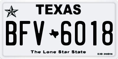 TX license plate BFV6018