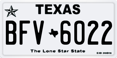 TX license plate BFV6022