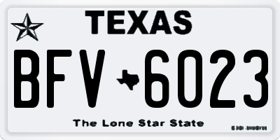 TX license plate BFV6023