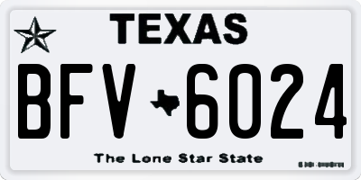 TX license plate BFV6024