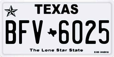 TX license plate BFV6025