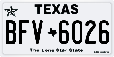 TX license plate BFV6026