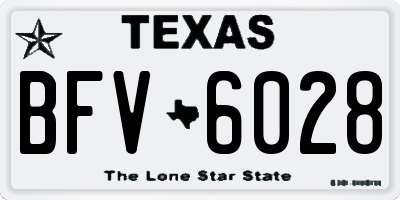 TX license plate BFV6028