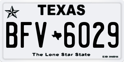 TX license plate BFV6029