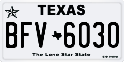TX license plate BFV6030