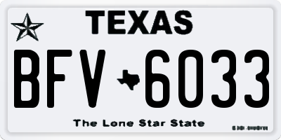 TX license plate BFV6033