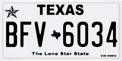 TX license plate BFV6034