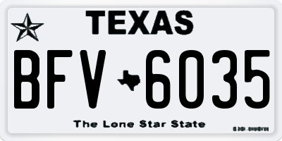 TX license plate BFV6035