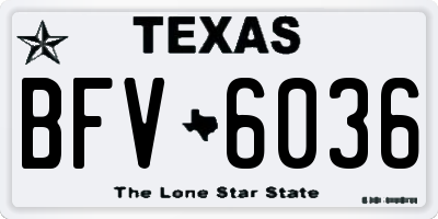TX license plate BFV6036