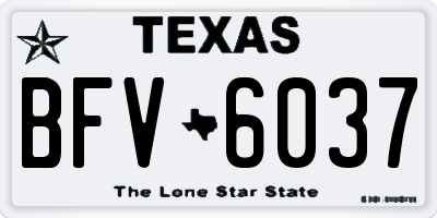 TX license plate BFV6037