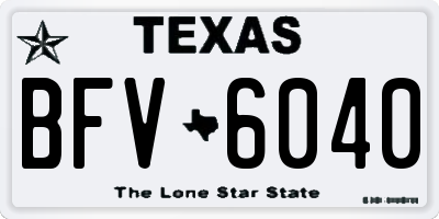 TX license plate BFV6040