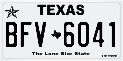 TX license plate BFV6041