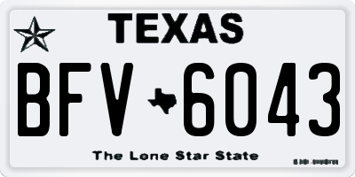 TX license plate BFV6043
