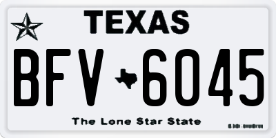 TX license plate BFV6045