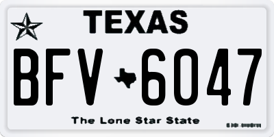 TX license plate BFV6047