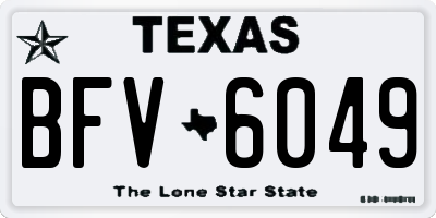 TX license plate BFV6049