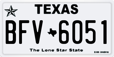 TX license plate BFV6051