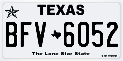 TX license plate BFV6052