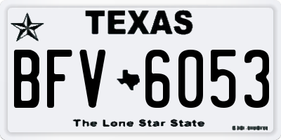TX license plate BFV6053