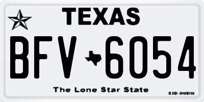 TX license plate BFV6054