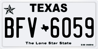 TX license plate BFV6059