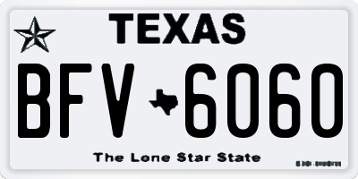TX license plate BFV6060