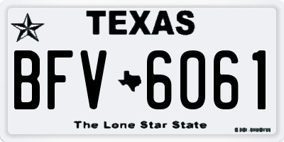 TX license plate BFV6061