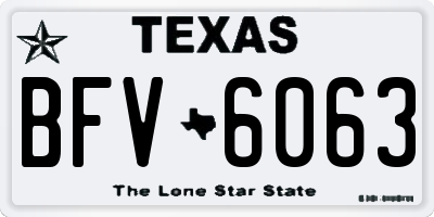 TX license plate BFV6063