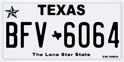 TX license plate BFV6064