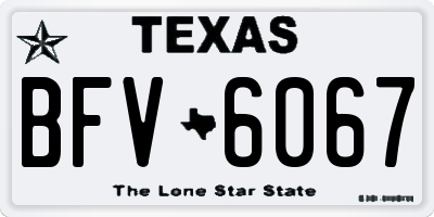 TX license plate BFV6067