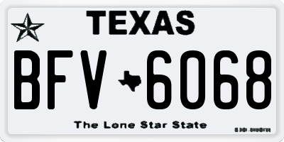 TX license plate BFV6068