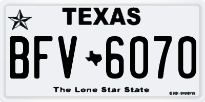 TX license plate BFV6070