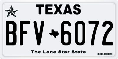 TX license plate BFV6072