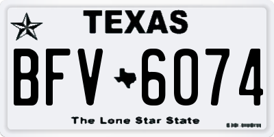 TX license plate BFV6074