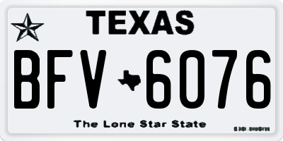 TX license plate BFV6076