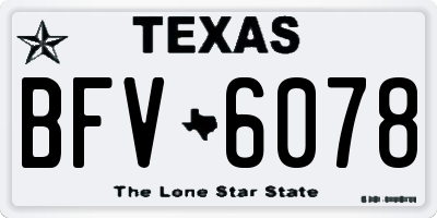 TX license plate BFV6078
