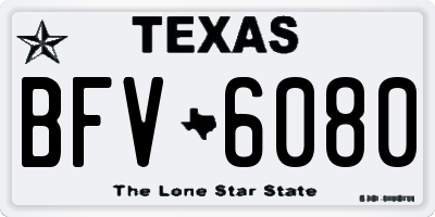 TX license plate BFV6080