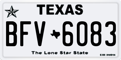 TX license plate BFV6083