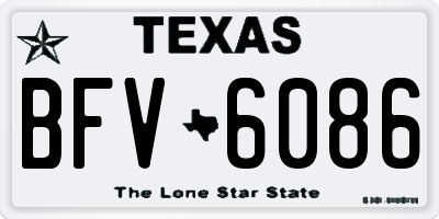TX license plate BFV6086