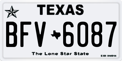 TX license plate BFV6087